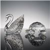 Image 3 : 3pc Swarovski Crystal Figurines , Tortoise, Centenary Swan with Base