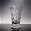 Image 1 : Tall Pedestal Cut Crystal Vase with Brilliant Starburst Design