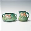Image 1 : 2pc Roseville Pottery Creamer and Sugar Bowl, Zephyr Lily