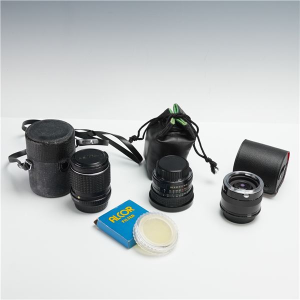 3pc Asahi Pentax & Alcor Photography Lenses & Filters