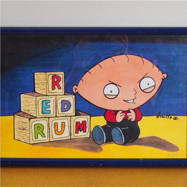 Rob Granito, Family Guy Animation Art, Stewie with Redrum Blocks, Signed