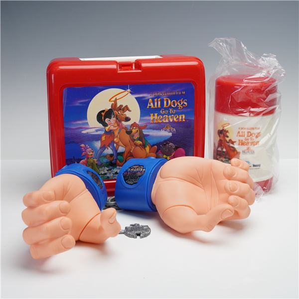 2pc Kenner Police Academy Handcuffers and All Dogs Go to Heaven Lunchbox