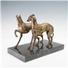 Image 1 : Bronze Greyhounds Sculpture on Marble Base