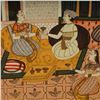 Image 2 : Indian Royal Court Scene w/ Attendants, Large Framed Hand-Painted Textile