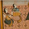 Image 3 : Indian Royal Court Scene w/ Attendants, Large Framed Hand-Painted Textile