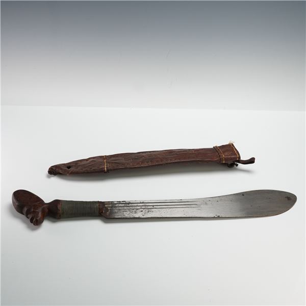 Robert Mole & Sons African Carved Wood Machete w/ Sheath