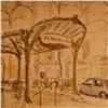 Image 3 : Parisian Watercolor and Ink on Paper Painting, Abbesses Metro, Signed