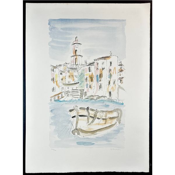 Christoph Lithograph European Canal Scene