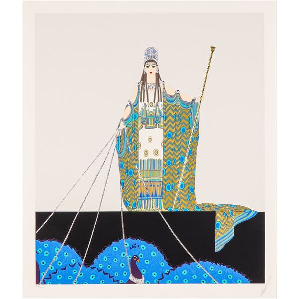 Erte, Embossed Serigraph on Paper, Goddess Hera, Signed & Numbered