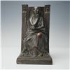 Image 1 : Signed 1914 S. Morani Bronze Pondering Maiden Bookend