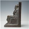 Image 3 : Signed 1914 S. Morani Bronze Pondering Maiden Bookend