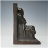 Image 4 : Signed 1914 S. Morani Bronze Pondering Maiden Bookend
