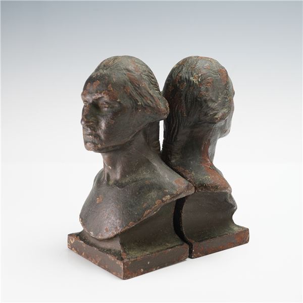 Pair of Cast Iron George Washington Bust Bookends