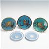 Image 2 : 6pc Wedgwood and Israeli Enameled Metal Dish and Flora Perfume Bottle Set