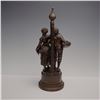 Image 2 : Figural Boy and Girl Lamp Sculpture with Central Post, Bronze-Finish