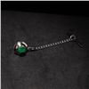 Image 1 : Emerald Silver-Tone Tie-Tack
