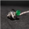 Image 2 : Emerald Silver-Tone Tie-Tack
