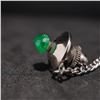 Image 3 : Emerald Silver-Tone Tie-Tack