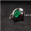 Image 6 : Emerald Silver-Tone Tie-Tack