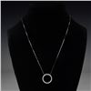 Image 1 : 14K White Gold 0.51ctw Diamond Circle Pendant Necklace