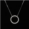 Image 2 : 14K White Gold 0.51ctw Diamond Circle Pendant Necklace