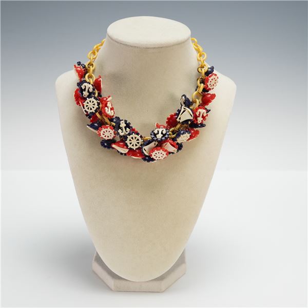 Patriotic Nautical Celluloid Necklace