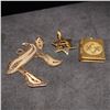Image 1 : 3pc Gold Plated Judaica Religious Pendants and Locket