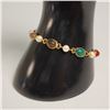 Image 3 : Scarab Gemstone and Pearl Bracelet 1/20 12K Gold Filled