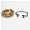Image 2 : 2pc Ivana Trump Silver Plate and Ciner Gold Plated Bracelets