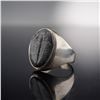 Image 1 : Trilobite Fossil Set in Modern Silver Ring