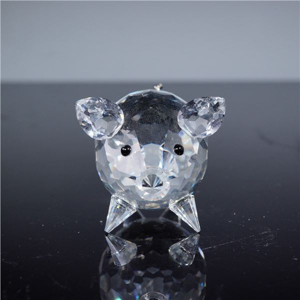 Swarovski Crystal Pig Figurine with Metal Tail
