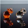Image 1 : 2pc Swarovski Crystal Lovlots Mini Mo Figurines, Deep Orange, Golden Shadow