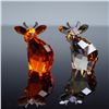 Image 2 : 2pc Swarovski Crystal Lovlots Mini Mo Figurines, Deep Orange, Golden Shadow