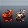 Image 3 : 2pc Swarovski Crystal Lovlots Mini Mo Figurines, Deep Orange, Golden Shadow