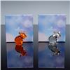 Image 5 : 2pc Swarovski Crystal Lovlots Mini Mo Figurines, Deep Orange, Golden Shadow