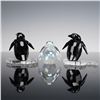 Image 2 : 3pc Swarovski Crystal  Penguins and Rabbit Figurines