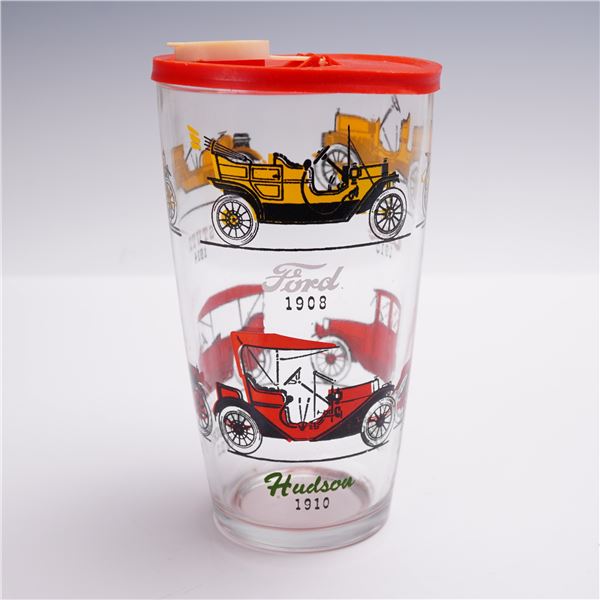 2pc Anchor Hocking Classic Cars Glass with Lid