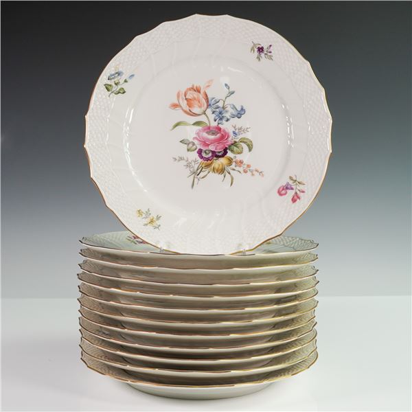 12pc Royal Copenhagen Frijsenborg Dinner Plates