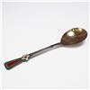Image 2 : Russian 916 Silver and Enamel Spoon with Floral Motif