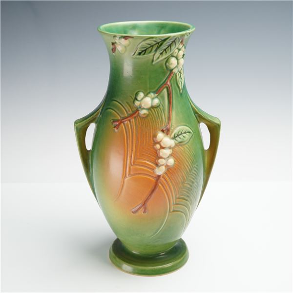 Roseville Pottery Two Handled Vase, Snowberry