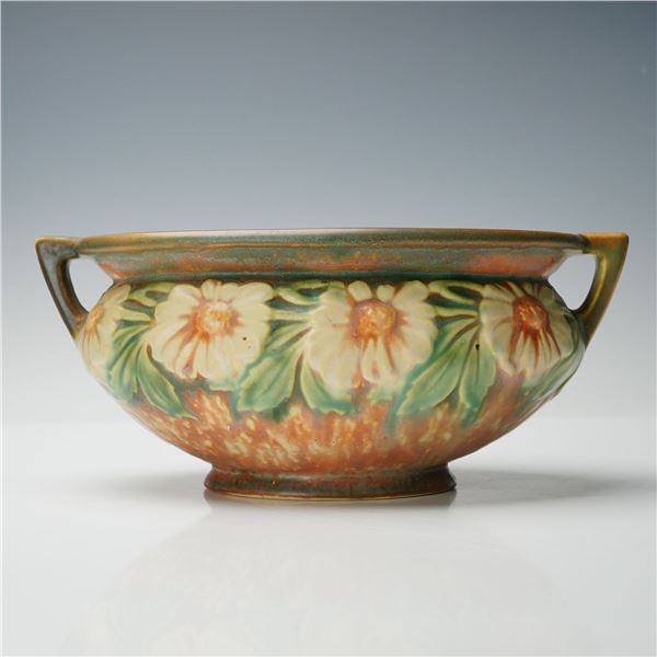 Roseville Pottery Oval Bowl, Dahlrose