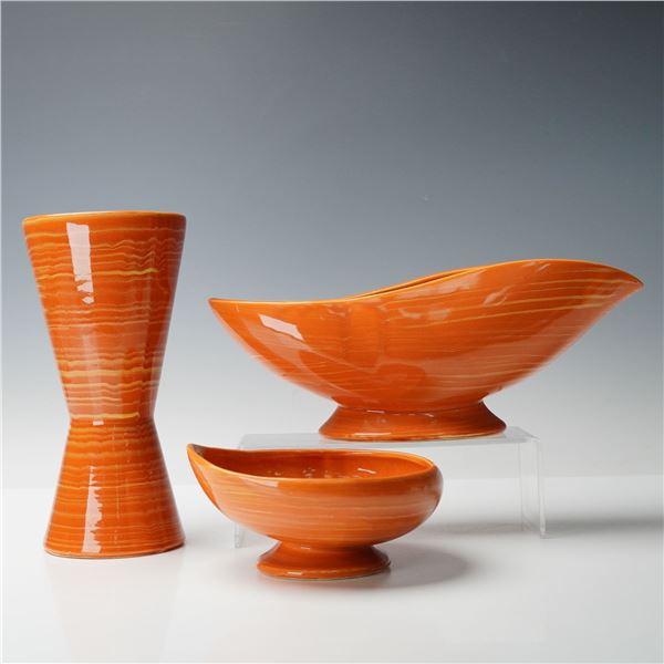 3pc McCoy Pottery Vase, Bowl, and Planter, Harmony Line