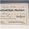 Image 3 : 1877 First National Gold Bank of Stockton Check