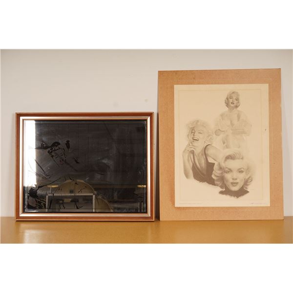 2pc Marilyn Monroe Mirror & Chaplan Poster Set