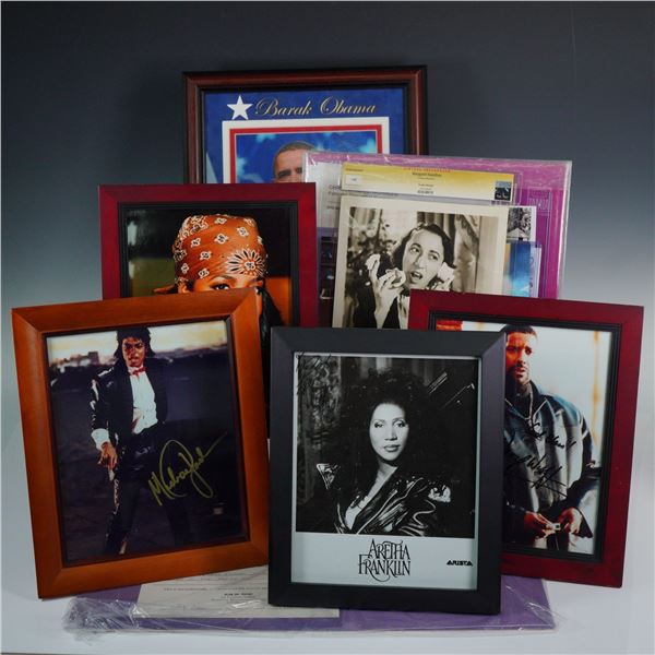 11pc Framed and Loose Celebrity Photographs and Collectibles