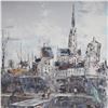 Image 3 : Christophe Charpides, Original Oil on Canvas, Normandy Harbor, Signed
