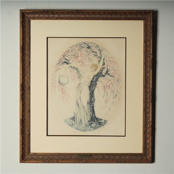 Louis Icart, Aquatint Etching on Paper, Spring Blossoms, Signed