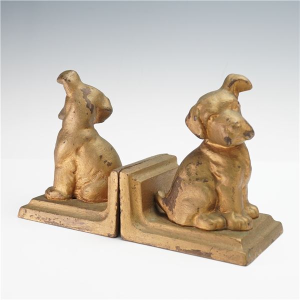 Pair of Cast Iron Puppies Bookends