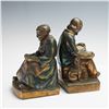 Image 1 : 2pc Cast Iron Figurine Bookends, Darby and Joan