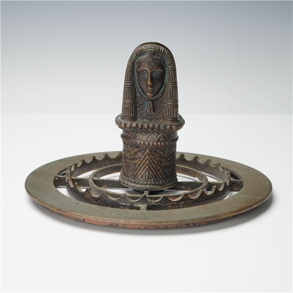 1921 Egyptian Themed Cast Iron Cigarette Holder